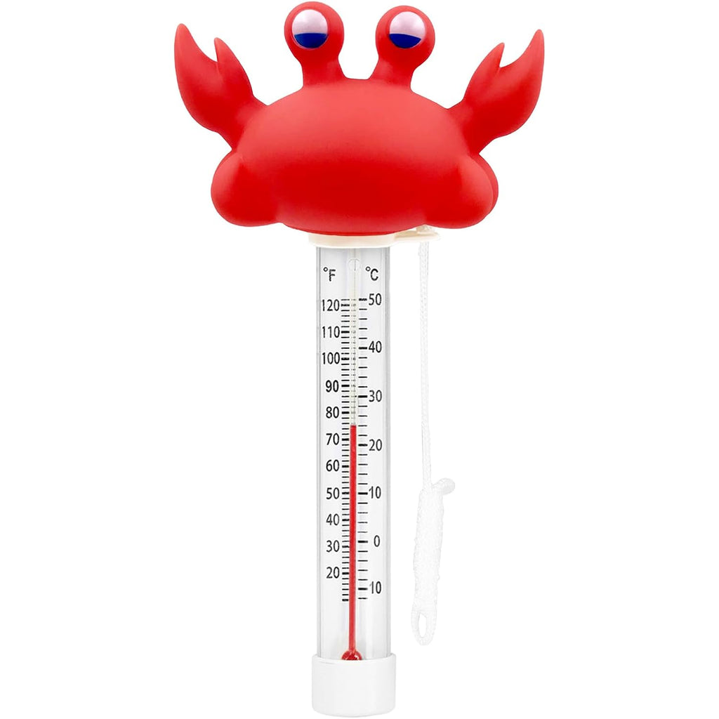 Xy-Wq Floating Pool Thermometer, Large Size Easy Read For Water Temperature With String - Swimming Pools, Spas, Hot Tubs, Ponds (Crab)