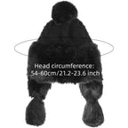 Women Faux Fur Trapper Hat Winter Warm Furry Russian Trooper Hat with Ear Flaps Windproof Ushanka Beanie Cap for Outdoor Ski