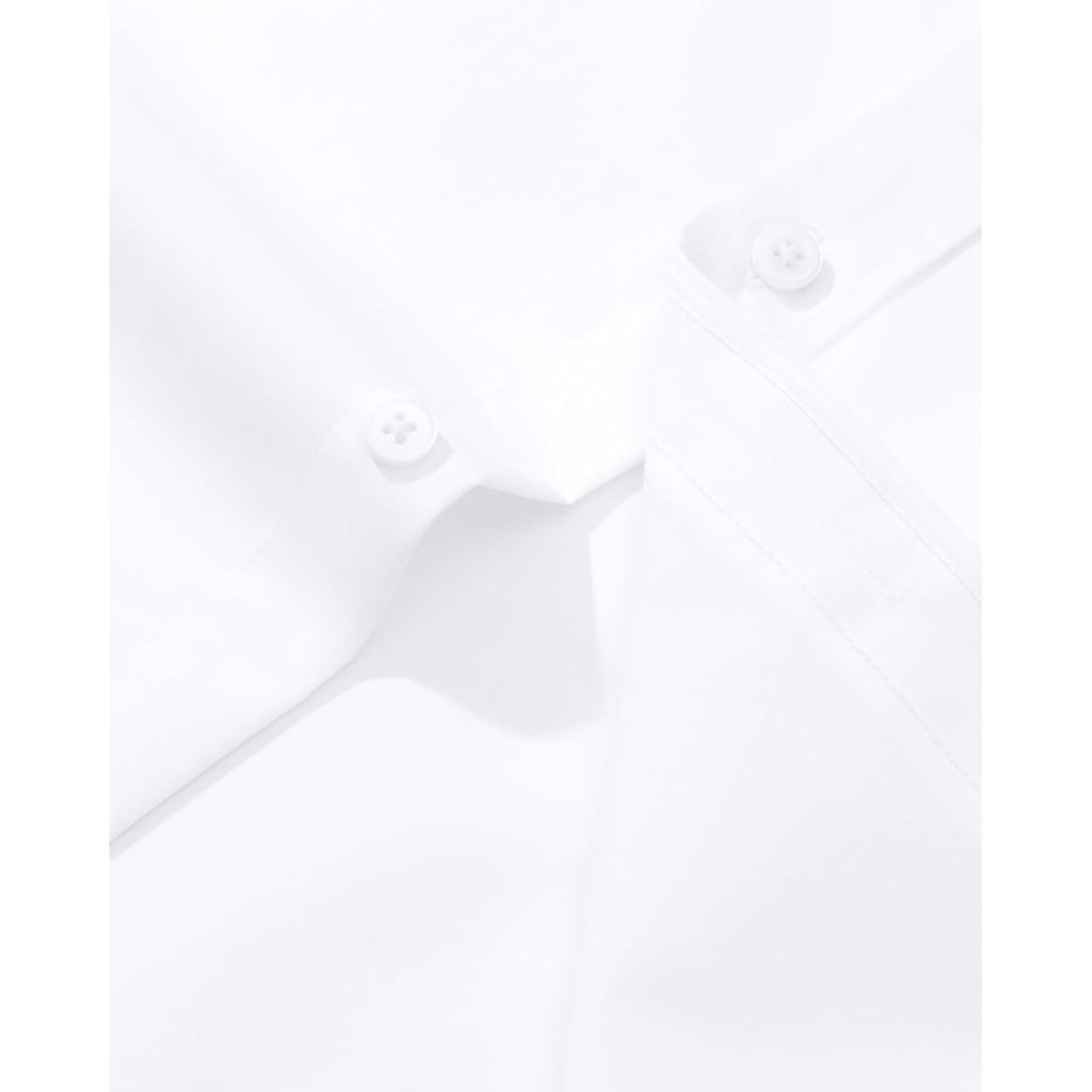 Alimens & Gentle Men'S Dress Shirt Regular Fit Stretch Stain Shield Long Sleeve Solid Business Wedding Button Down Shirts