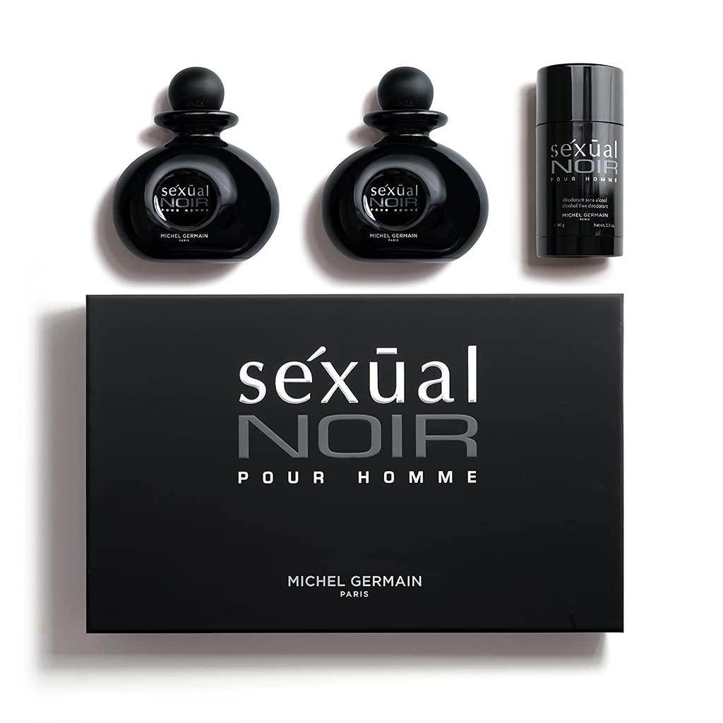 Sexual Noir Pour Homme Eau de Toilette Spray, Top Notes of Italian Bergamot, Crisp Grapefruit, Cardamom, Mysterious Dark Natural Oils
