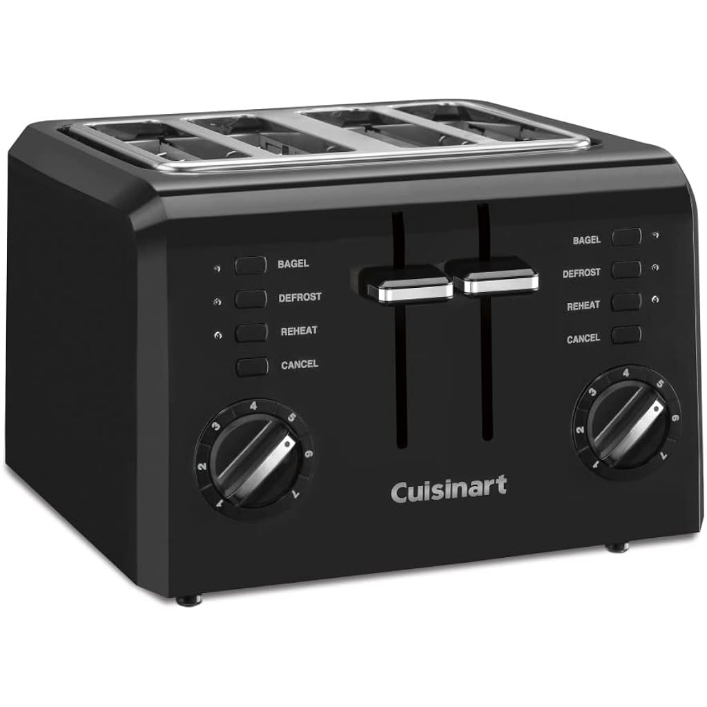 Cuisinart 4-Slice Compact Plastic Toaster, Black, CPT-142BKP1