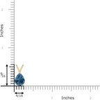 Angara Natural London Blue Topaz Solitaire Pendant for Women | Pear-Shaped London Blue Topaz Pendant in 14K Solid Gold/Silver/Platinum With 18" Chain | December Birthday, Gemstone Jewelry Gift