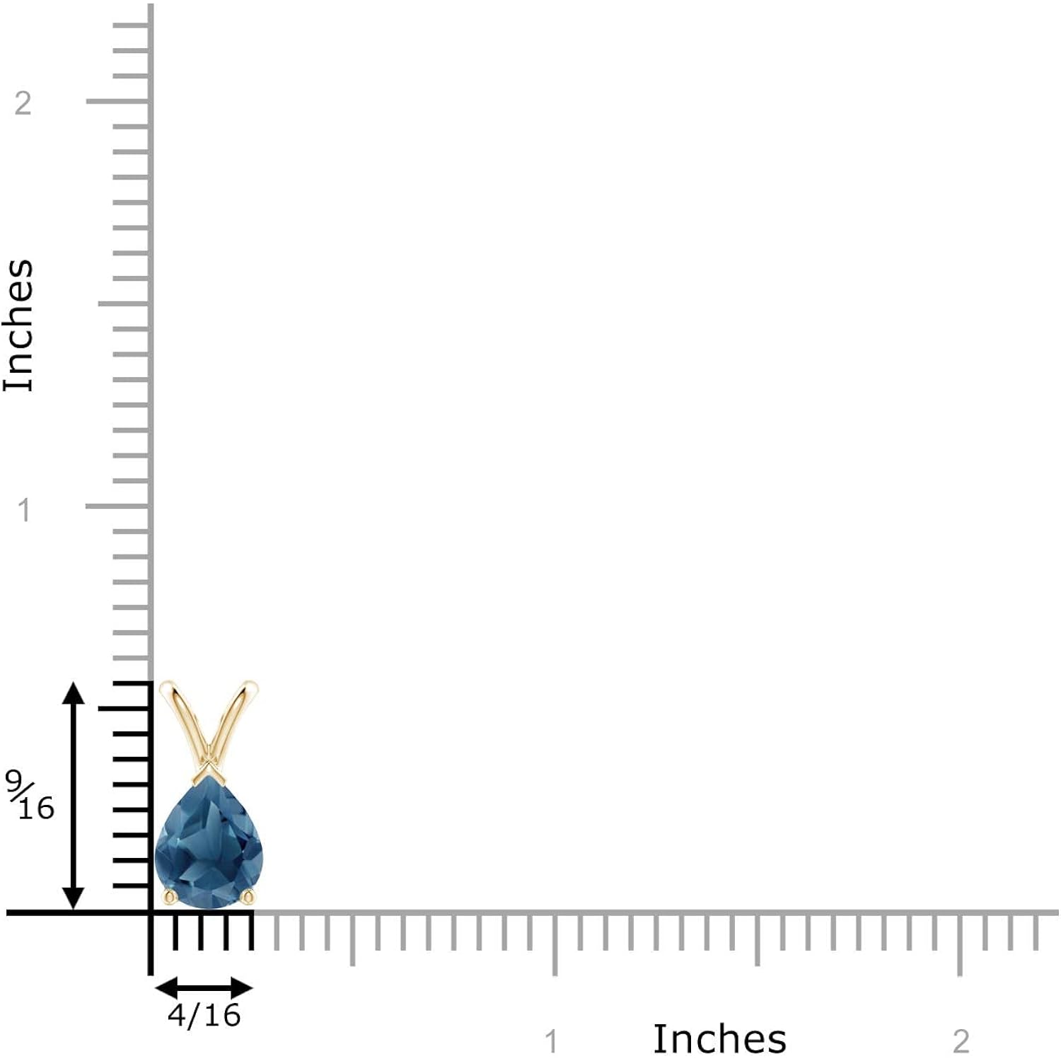 Angara Natural London Blue Topaz Solitaire Pendant for Women | Pear-Shaped London Blue Topaz Pendant in 14K Solid Gold/Silver/Platinum With 18" Chain | December Birthday, Gemstone Jewelry Gift