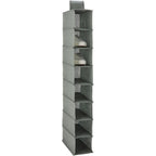 Amazon Basics 8-Tier Hanging Closet Shelf Shoe Organizer, Space Saving Storage, Foldable, 11.5 X 41 X 5.5 In, Dark Grey | For Closet Storage