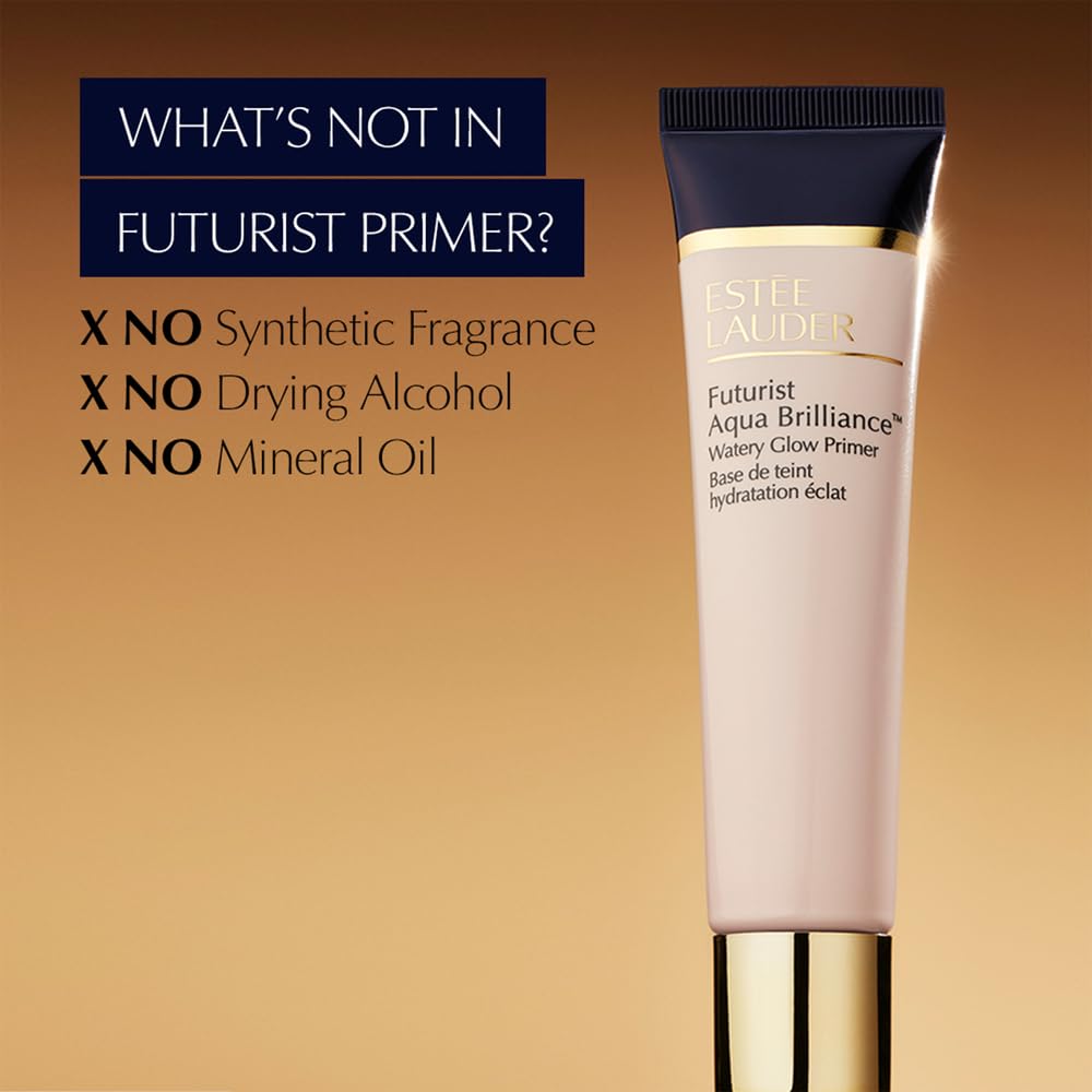 Estée Lauder Futurist Aqua Brilliance Watery Glow Makeup Primer with Hylauronic Acid for Triple Moisture