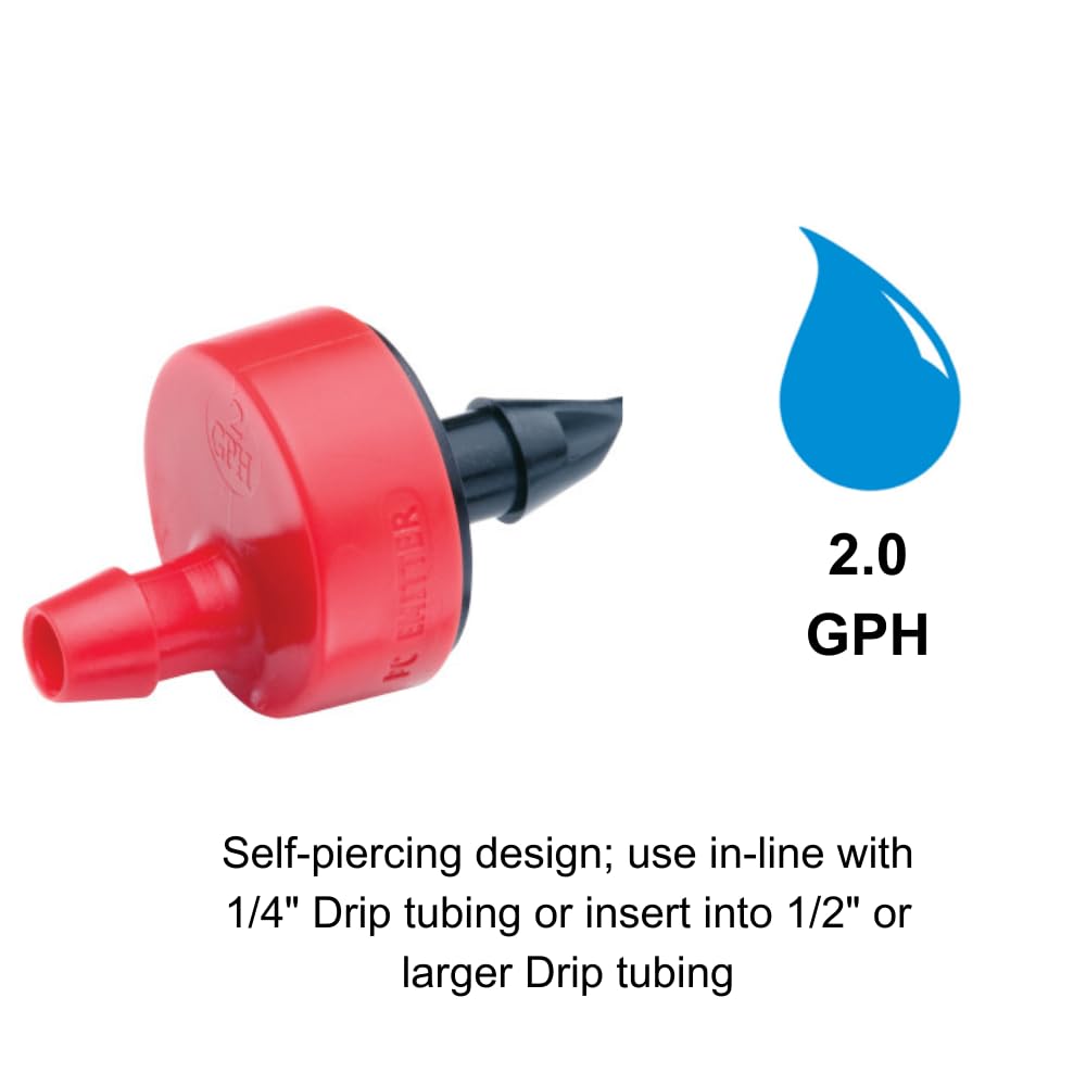 Rain Bird Sw20-30Ps Drip Irrigation Spot Watering Dripper/Emitter, 2 Gallon Per Hour, 30-Pack