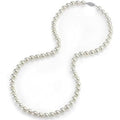The Pearl Source Japanese Akoya Pearl Necklace for Women, White Cultured Pearl, 18 inch Princess Length, AAA Grade, 14K Gold, Classic Fine Jewelry Gift for Women