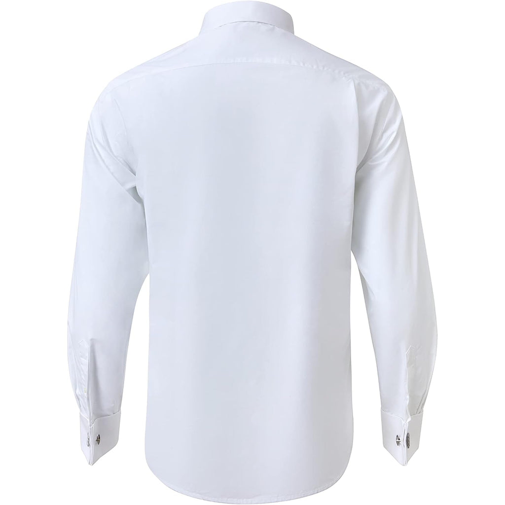French Cuff Wrinkle Free Dress Shirt For Men Regular Fit Long Sleeve Wrinkle Resistant Shirt