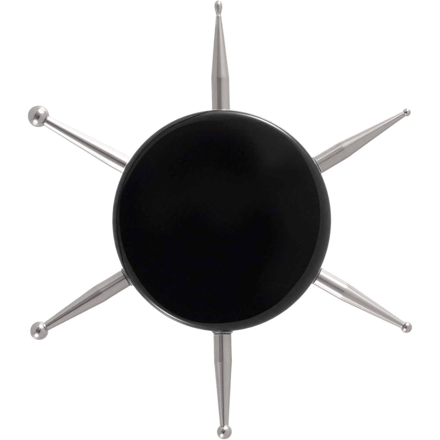 Nail Dotting Tool, 6-in-1 Metal Dotting Tool Nail Art, Circular Nail Design Dotting Pen, Ergonomic Dotting Disc for Manicure Embossing, Tracing, Painting - Black, 1pcs