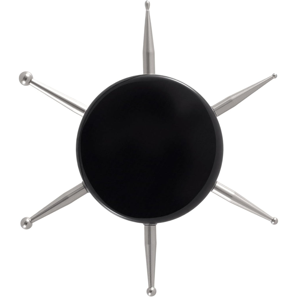 Nail Dotting Tool, 6-in-1 Metal Dotting Tool Nail Art, Circular Nail Design Dotting Pen, Ergonomic Dotting Disc for Manicure Embossing, Tracing, Painting - Black, 1pcs