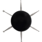 Nail Dotting Tool, 6-in-1 Metal Dotting Tool Nail Art, Circular Nail Design Dotting Pen, Ergonomic Dotting Disc for Manicure Embossing, Tracing, Painting - Black, 1pcs