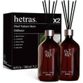 Hetras Premium Reed Diffuser Set (Hotel Wood Scent)–Large Capacity Value 2-Pack | 16.9 Fl.Oz (500Ml) X 2 Bottles With 10 Reed Sticks Total | Warm Woody & Musk Aroma | Luxury Decor & Gift