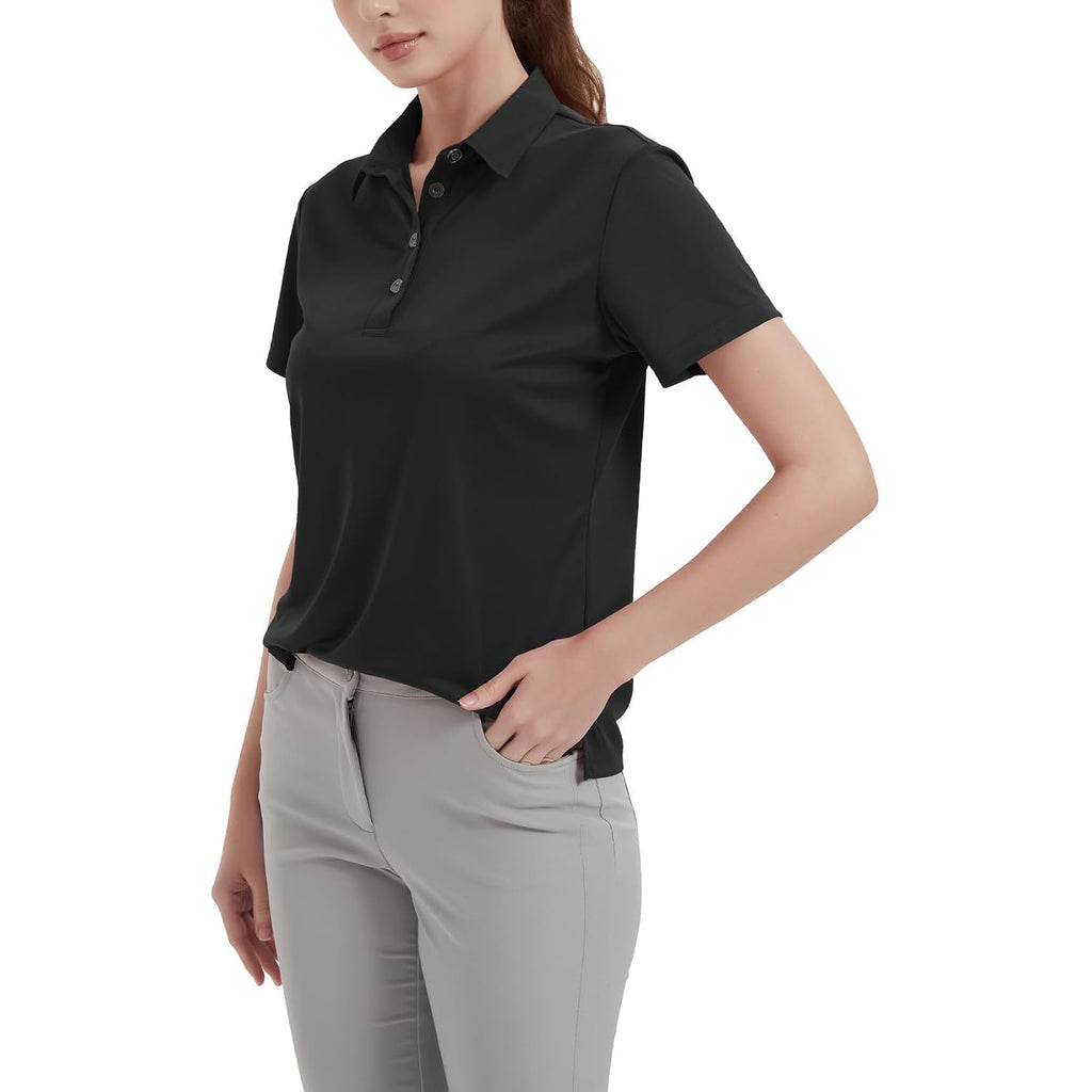 Women'S Polo Shirts Upf 50+ Casual Work Quick Dry 4 Buttons Short Sleeve Collared Golf Shirt Xs-4Xl