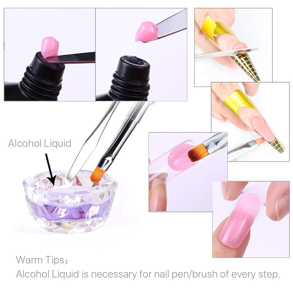 PayPie Dual-Ended Polygel Brush & Picker Brush tool, 2 in 1 Stainless Steel Designs Polygel Nail Brushes Gel Nail Tool for PolyGel Gel Acrylic Nails Extension (Black)
