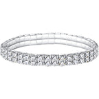 Fesciory Heart Rhinestone Ankle Bracelets for Women, Adjustable Silver Shiny Tennis Anklets, Twinkle Cubic Zircon Diamond Anklet Foot Chain Jewelry Gifts