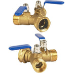 Hose Splitter 2 Way Heavy Duty, Full Flow Garden Hose Splitter | Large Easy-Turn Handle, 3/4 Inch Ght Brass Water Hose Splitter For Outdoor Faucet, Y Valve Hose Bib Splitter
