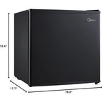 Midea Whs-65Lb1 Mini Fridge, 1.6 Cu.Ft Energy Star Certified Mini Refrigerator, Adjustable Thermostat, Reversible Door, Low Noise For Dorm, Office, Bedroom, Black