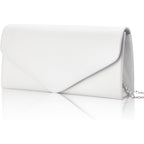 Larcenciel Envelope Clutch Purse For Women, Vegan Leather Evening Bag With Chain Strap, Wedding Cocktail Party Formal Handbag