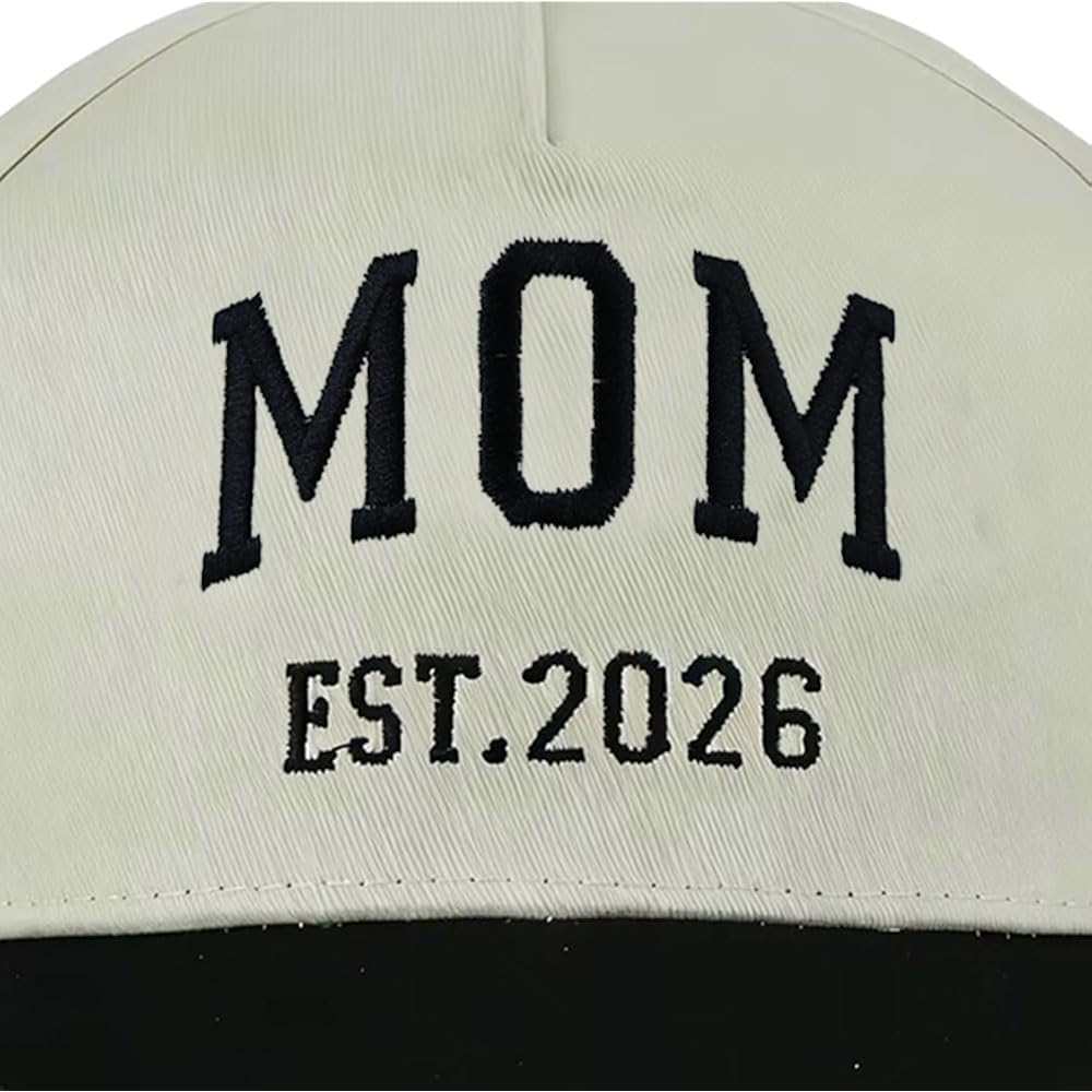Mom 2026 Hats for Women Mama, Adjustable Cotton Embroidered Grandma Baseball Cap Mom Est 2026