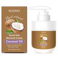 Facial Hair Removal Cream - Coconut Oil Based Gentle Body Hair Remover Cream for Women, Painless and Non-Sticky, Sensitive Skin Safe With Aloe and Peach