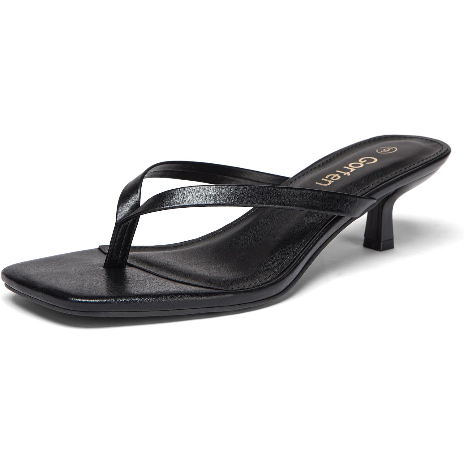 Women'S Kitten Heel Sandals Square Toe Slip On Flip Flop Heels 2 Inch Thong Sandals Party Dress Heeled Sandals