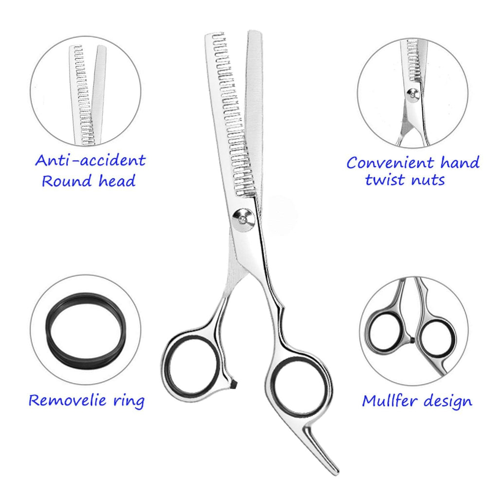 Professional Thinning Shears - 6.5-Inch Hair Cutting Scissors With Stainless Steel Blades, Fine Adjustment Screw For Home Salon, Barber And Hairdressing