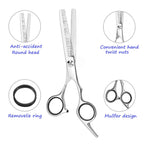 Professional Thinning Shears - 6.5-Inch Hair Cutting Scissors With Stainless Steel Blades, Fine Adjustment Screw For Home Salon, Barber And Hairdressing