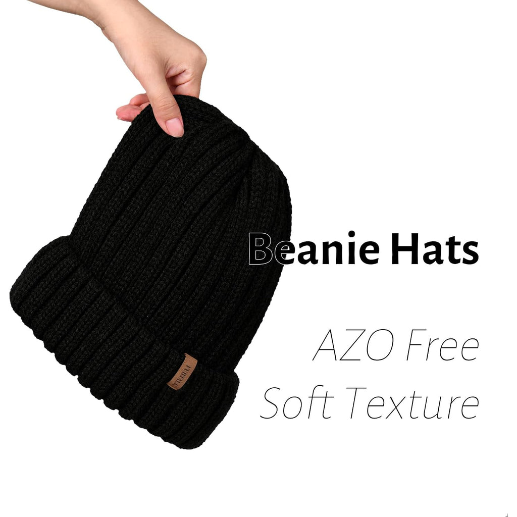 Furtalk Winter Hats For Women Fleece Lined Beanie Knit Chunky Womens Snow Cap