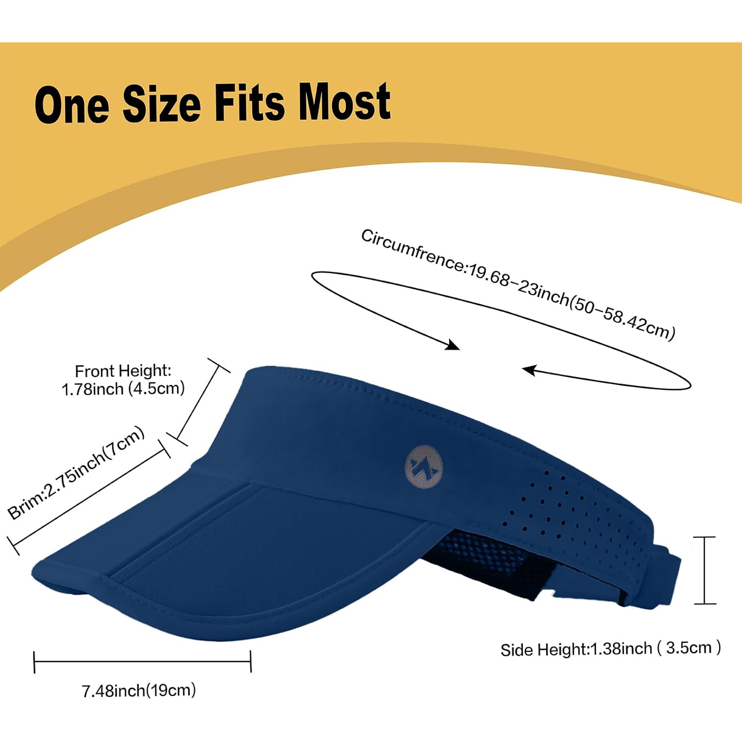 WANDER Sports Sun Visor Hats Adjustable Running Golf Tennis Mesh Folding Cap for Women Men
