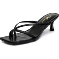 Athlefit Women'S Strappy Kitten Heels Flip Flops Square Open Toe Low Heels Fashion Party Dress Thong Heeled Sandals