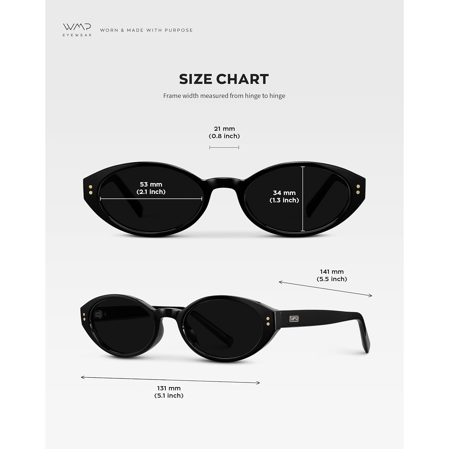 Wearme Pro Wmp Eyewear – Women’S Oval Sunglasses: Slim 90S-Inspired Frame With Soft Curves, Trendy Minimal Fashion Look