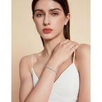KRKC&CO Lab-Grown Moissanite Tennis Bracelet Women, Luxury Anniversary Wedding Bridal Gift for Wife, 2.2-13.8 ct.tw, D Color VVS1, 925 Sterling Silver 14K Golden Plated, Hypoallergenic, Everyday Jewelry