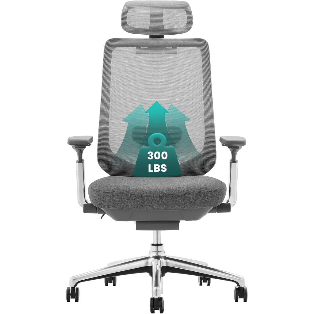 Colamy Ergonomic Mesh Office Chair, High Back Office Chair, Computer Executive Desk Chair With Lumbar Support,Adjustable Headrest And 4D Arms, Slide Seat, Tilt Lock-Darkgrey New