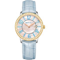 Golden Maple Dainty Watches For Women, Mother-Of-Pearl Dial And Swiss Quartz Movement, Ladies Watch With Leather Strap