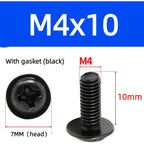 20 Pcs Vesa Screws, Vesa Compatible M4X10Mm Tv/Monitor Wall Mount Screws For 75X75Mm And 100X100Mm Brackets. Phillips Head M4 X 10Mm Black With Washers