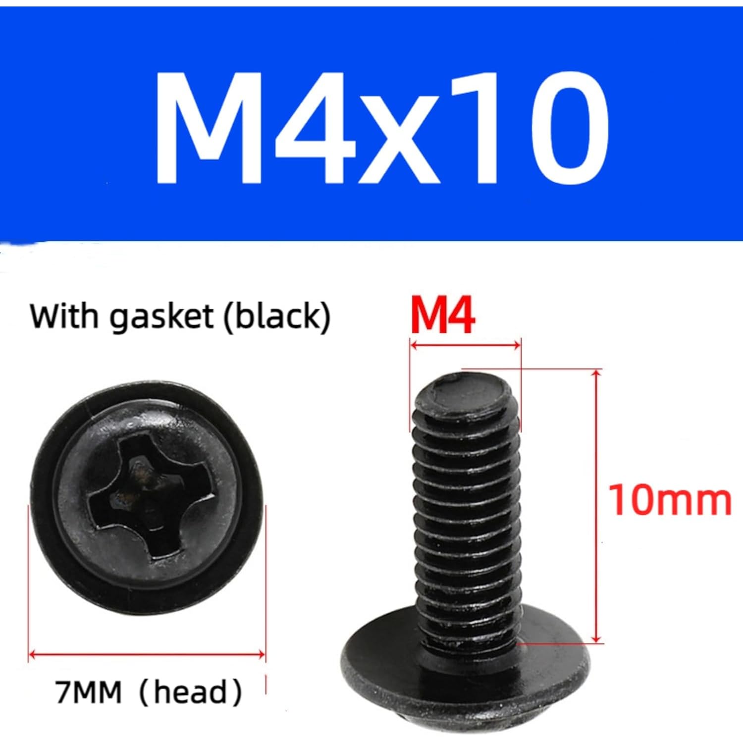 20 Pcs Vesa Screws, Vesa Compatible M4X10Mm Tv/Monitor Wall Mount Screws For 75X75Mm And 100X100Mm Brackets. Phillips Head M4 X 10Mm Black With Washers
