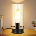 Table Lamp For Bedroom, Modern Glass Lamp Bedside Table Lamps For Night Stands With 2700K 6W Glass Bulb,Small Night Light Lamps For Living Room Kids Office Desk Decor Black