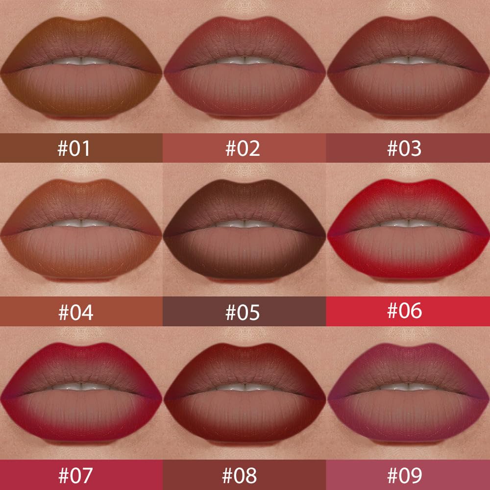 BINGBRUSH 2-in-1 Gradient Dark Brown Lip Liner & Lipstick Combo,Matte Longwear Waterproof Lip Pencil with Cone Tip,Smudge Proof Crayon for Flawless Ombre Contour,Women's Long Lasting Makeup Set