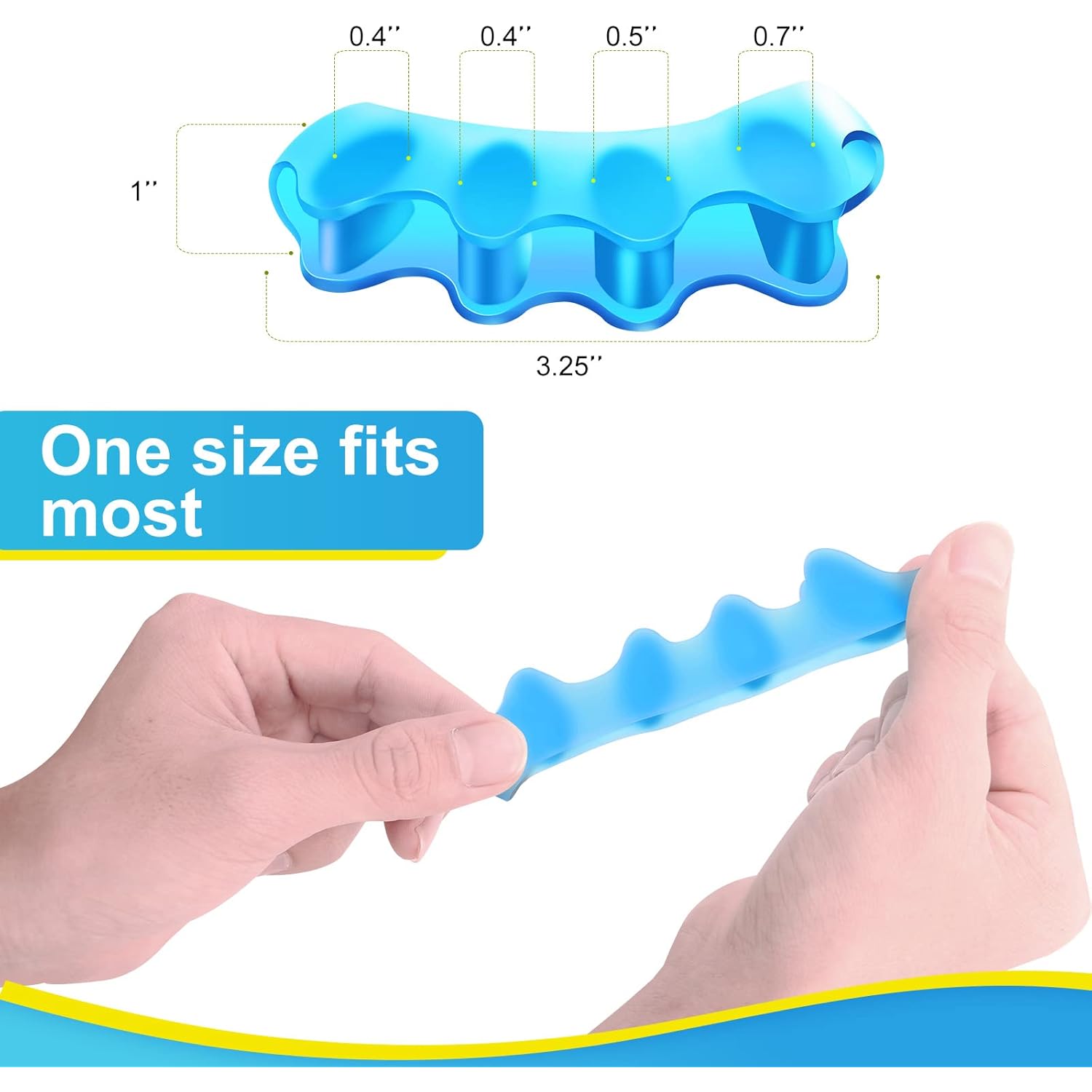 8 PCS Professional Toe Separators. Juzure Silicone Toe Spacers to Correct Bunions and Restore Toes to Their Original Shape for Women Men. Toe Correctors/Toe Straightener/Toe Stretcher/Toe Spacers