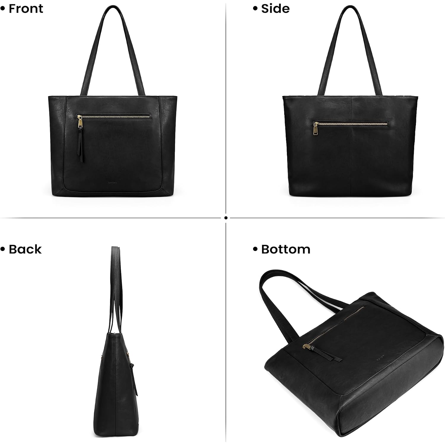 Befen Genuine Leather Tote Bag For Women, Large Work Tote Bag With Zipper Leather Purse And Handbags With 15.6" Compartment