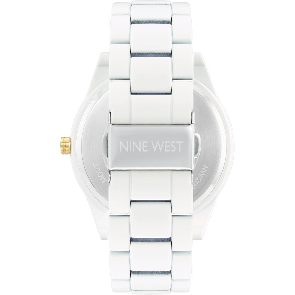 Nine West Women'S Metal Bracelet Watch With Rubberized Coating