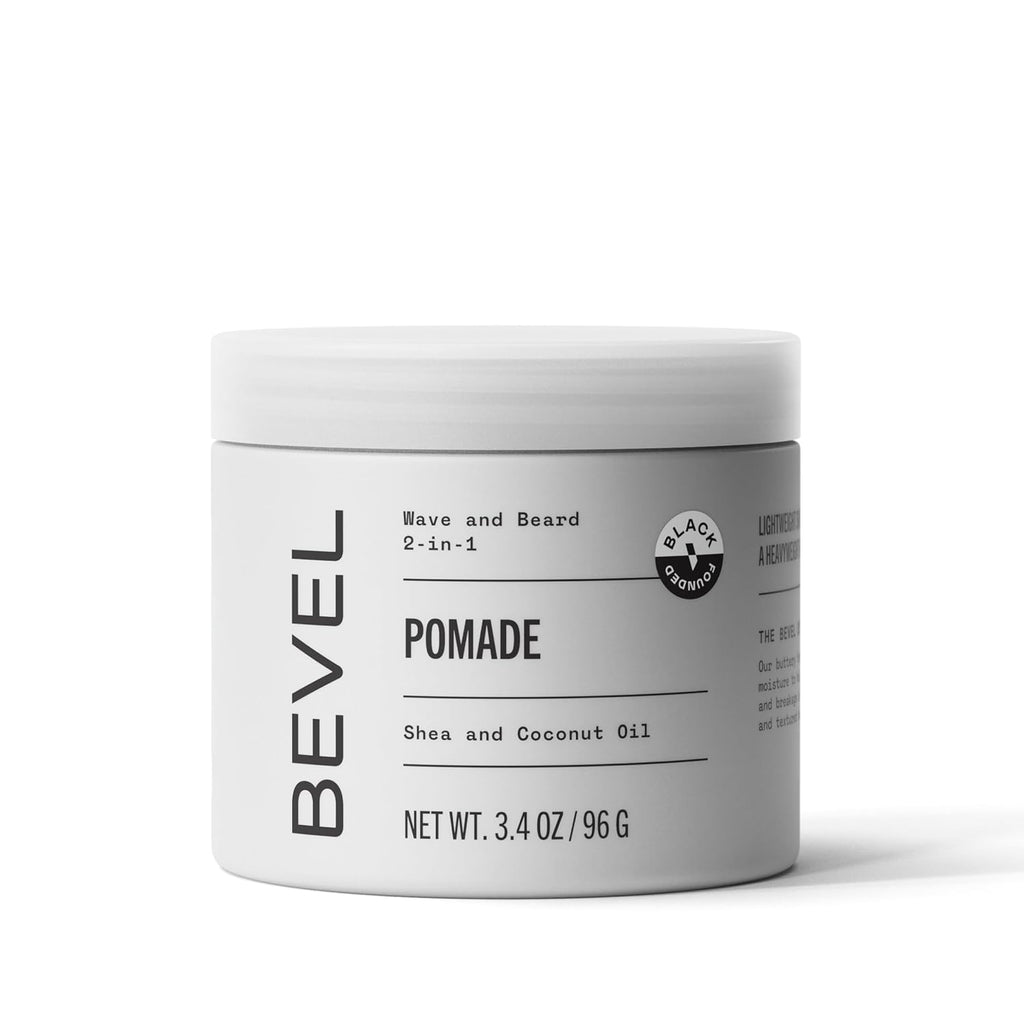 Bevel Beard Balm & Hair Pomade for Waves with Coconut Oil and Shea Butter, Locks in Moisture to Help Reduce Frizz and Breakage, Beard Care for Men, 3.4 Oz
