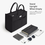 TOPDesign Heavy-Duty Canvas Tote Bag for Women, Adjustable Crossbody/Shoulder Handbag with 9 Pockets, Everything Tote