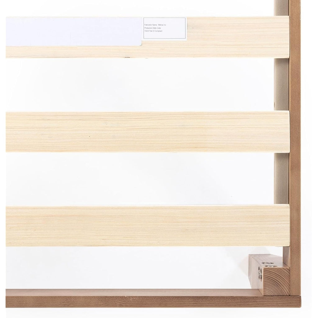Mellow Naturalista Classic - 12 Inch Solid Wood Platform Bed with Wooden Slats, No Box Spring Needed, Easy Assembly, Queen, Pine