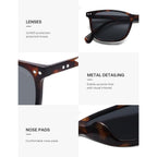 SOJOS Classic Square Polarized Sunglasses for Women Men Vintage Style UV400 Lens SJ2636