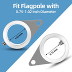 Anovo Flag Pole Rings, Flagpole Rings Aluminum Alloy 360° Rotating Anti Wrap Flag Mounting Spinning Ring Clips For 0.75-1.02 Inch Diameter Flagpole(1 Inch -Pack Of 2, Silver)