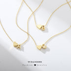 Turandoss Mothers Day Gifts for Mom Wife - Dainty 18K Gold Plated Heart Initial A-Z Pendant Necklace Trendy Jewelry Heart Necklaces Birthday Mothers Day Gifts for Women Daughter