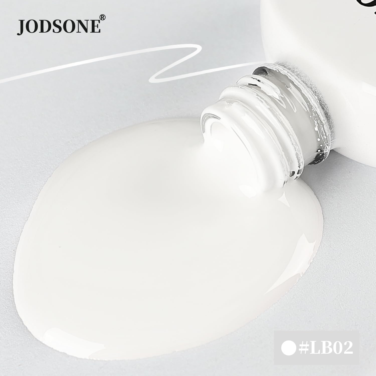 JODSONE White Swirl Nail Art Liner Gel Polish,10ml Classic Color 3D Nail Art Pens Effect Nail Print Design with Thin Brush for French Tips Manicure Painting DIY at Home - LB02