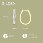Gilded Lab-Grown Diamond Channel Set Hoop Earrings for Women in 925 Sterling Silver and 14KT Yellow Gold Plated Silver | Hypoallergenic Fine Jewelry | Hinged Closure | SI1 Clarity, F Color |1/4,1/2, 1 Carat Total Weight