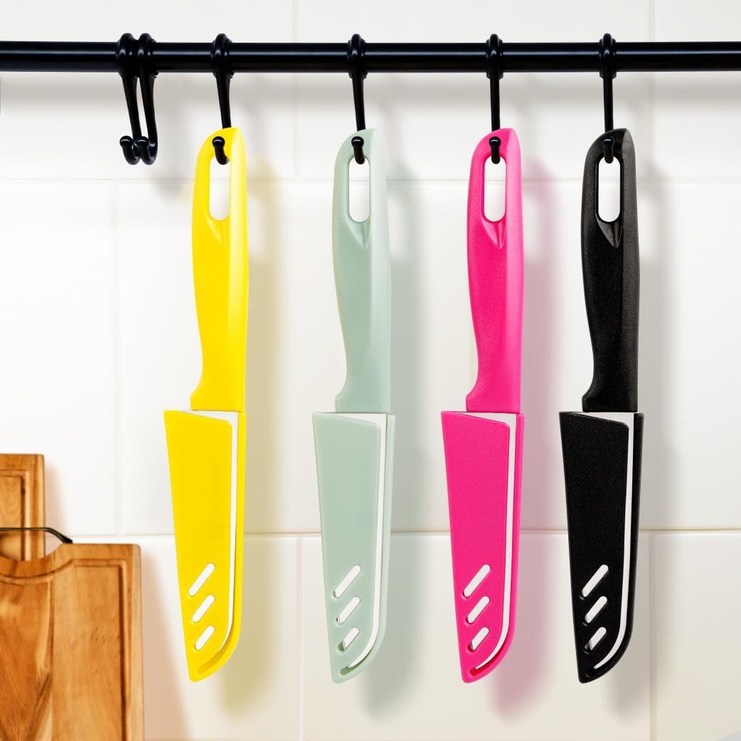 Bykooc 8 Pieces Paring Knives (4Pcs Peeling Knives And 4Pcs Knife Sheath), Ultra Sharp Vegetable And Fruit Knife,German Steel Small Kitchen Knife With Pp Plastic Ergonomic Handle